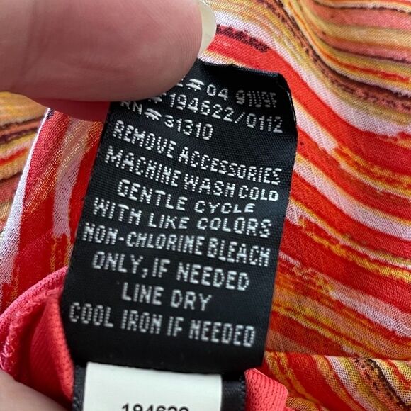 AB Studio Orange Brown White Chevron Dress Size Large - Picture 8 of 8